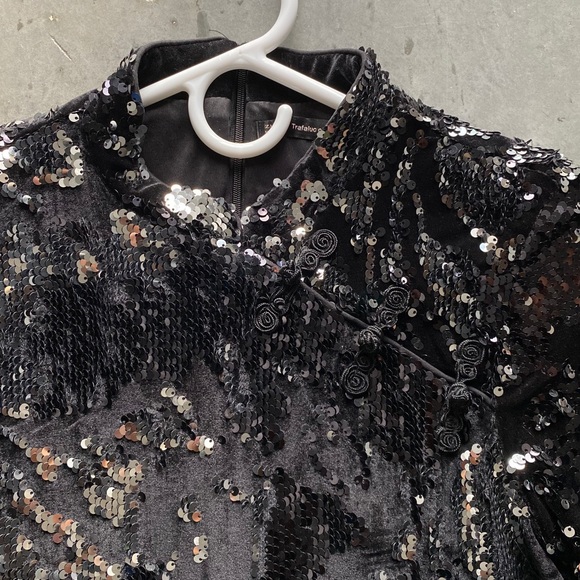 Holiday NYE Sequin Velvet Dress - Picture 2 of 6